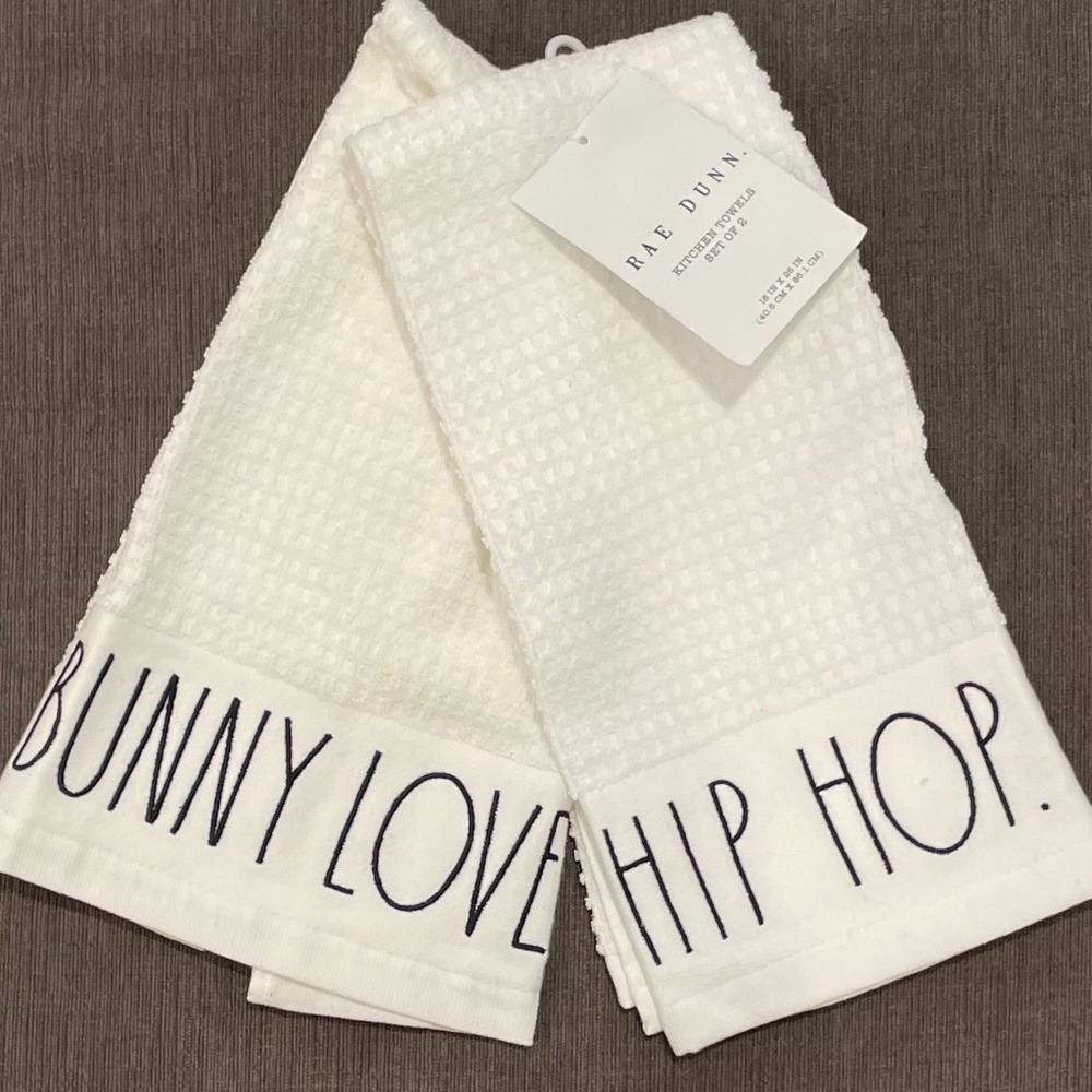 Rae Dunn EASTER kitchen towels set of two